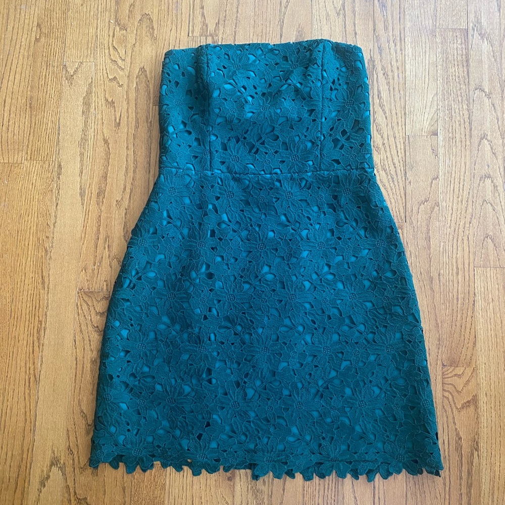 Club Monaco Teal Strapless Dress